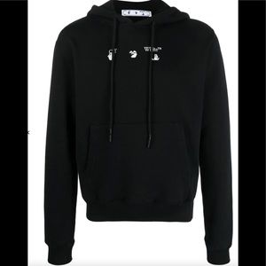 Brand New Off White Mad Cat Flatlock Hoodie Black